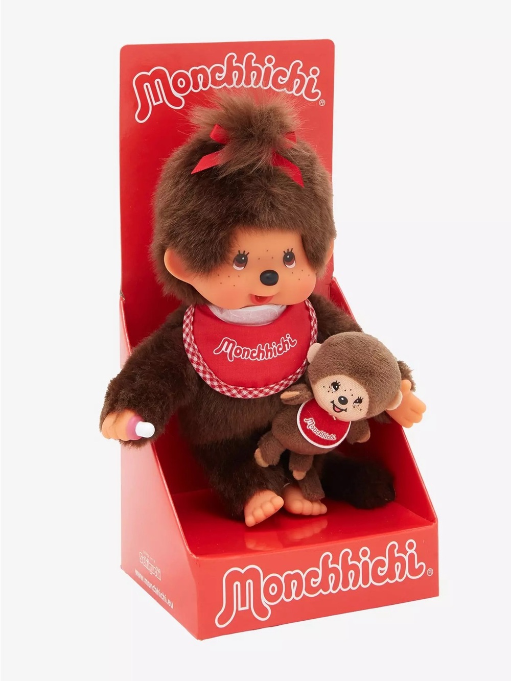 Monchhichi Brown Plush Doll with Mini Monkey - Brown